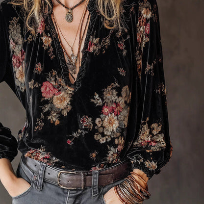 Women's Loose Gold Velvet Top – 3 Styles: Long Sleeve, Off-Shoulder & Vest