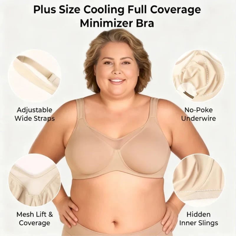 üíêWomen's Elegant Sheer Full Coverage Minimizer Bra ‚ú® Plus Size for Large Busts | No Digging, No Spillage & Ultra Comfy