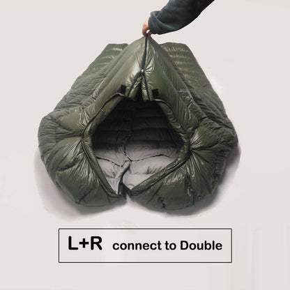 Winter Down Sleeping Bag – 1000g Grey Down Fill, Left Zip (Connectable to Double)