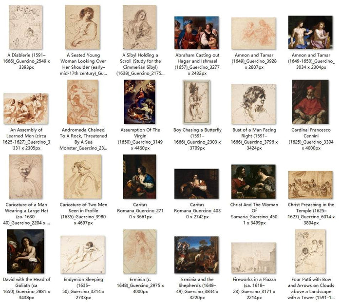 83 Painting Images by Guercino Italian, 1591-1666 - Tibetan Buddhist thangka, front view