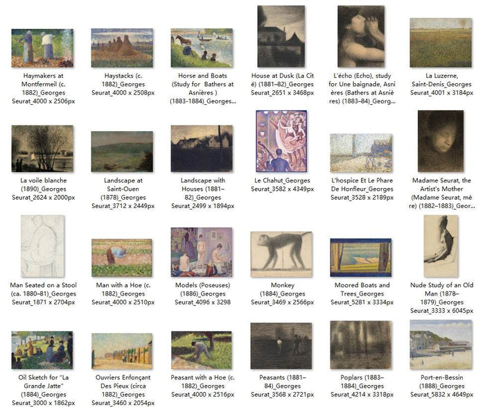 85 Painting Images by Georges Seurat French, 1859-1891 - Tibetan Buddhist thangka, detailed view