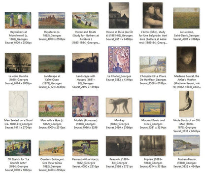 85 Painting Images by Georges Seurat French, 1859-1891 - Tibetan Buddhist thangka, detailed view