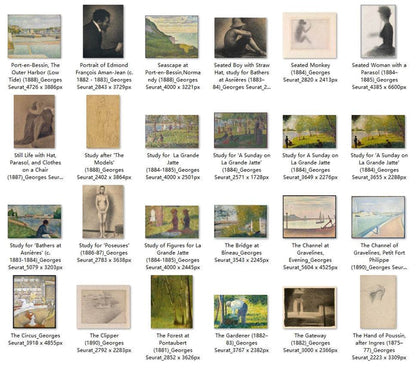 85 Painting Images by Georges Seurat French, 1859-1891 - Tibetan Buddhist thangka, close-up detail