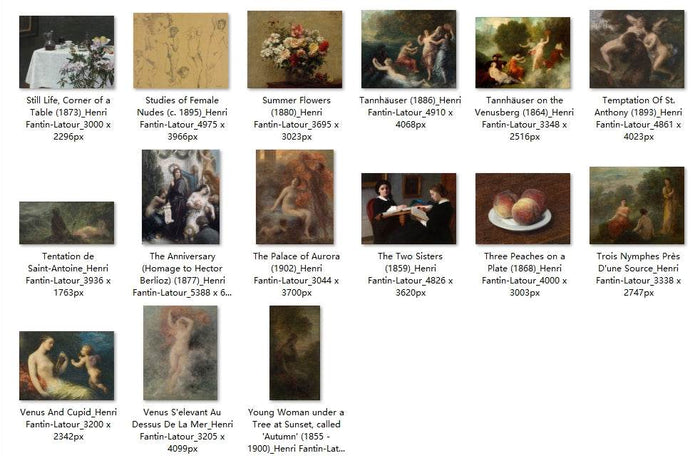 87 Painting Images by Henri Fantin-Latour French, 1836-1904 - Tibetan Buddhist thangka, view 4