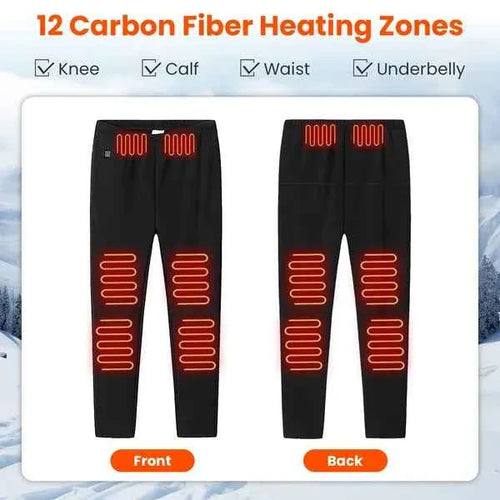USB Heated Pants – 12 Heating Zones, 3 Heat Levels, Unisex, M–3XL