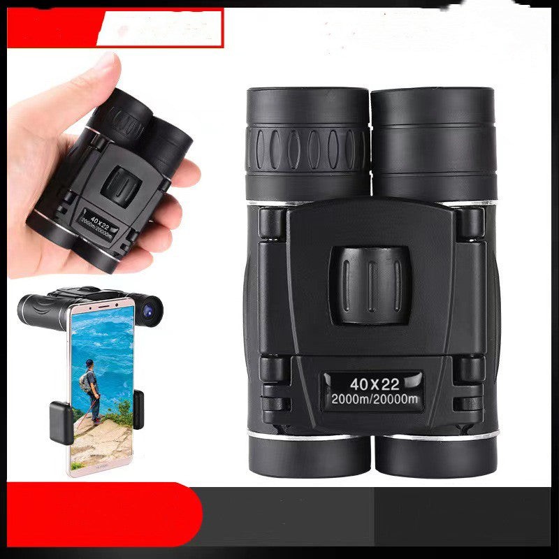 40x22 HD Binoculars – High-Power Compact Crescent Double Barrel with Optional Clip