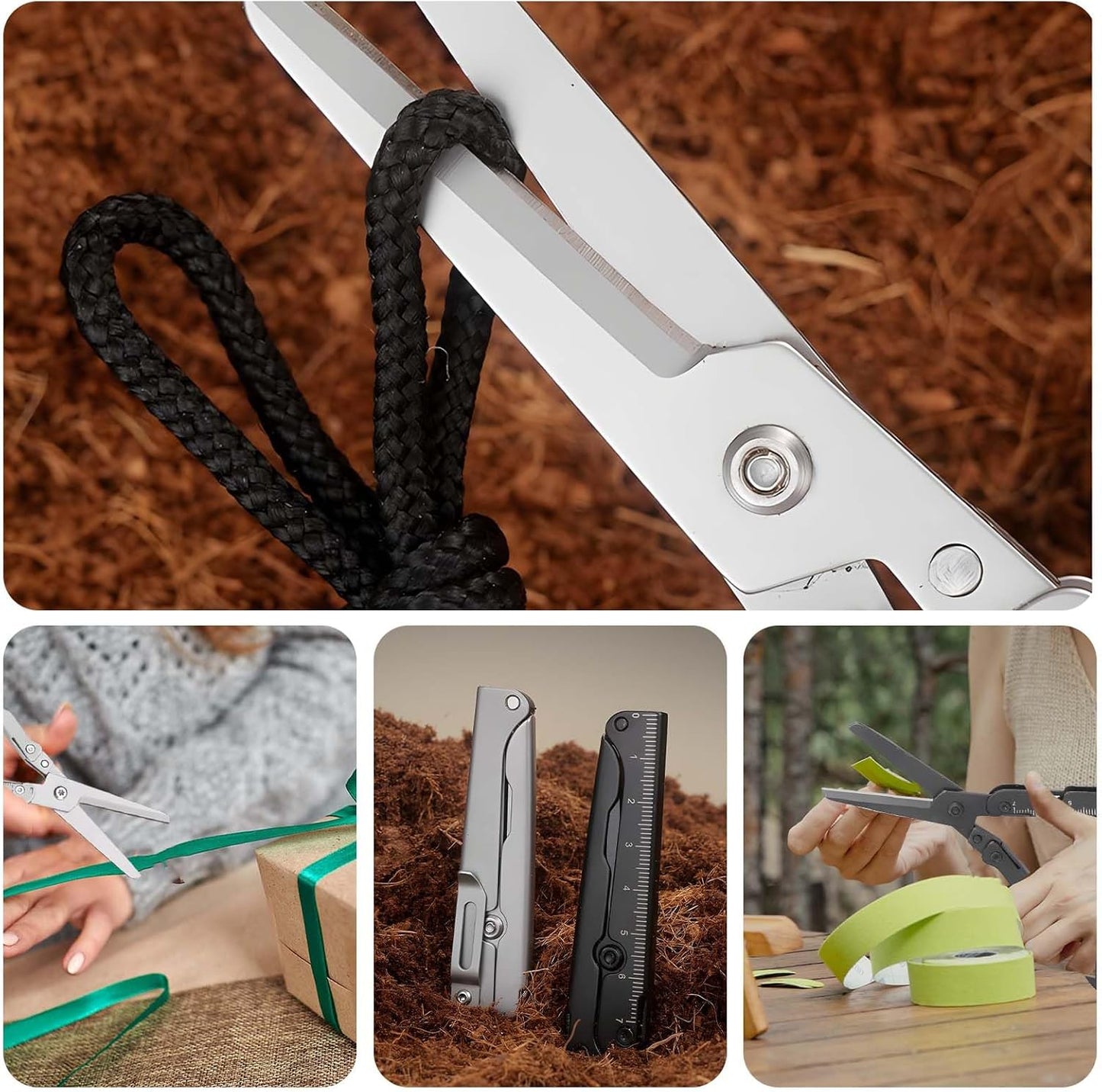 ‚úÇÔ∏è 2-in-1 Foldable EDC Scissors with Built-In Ruler