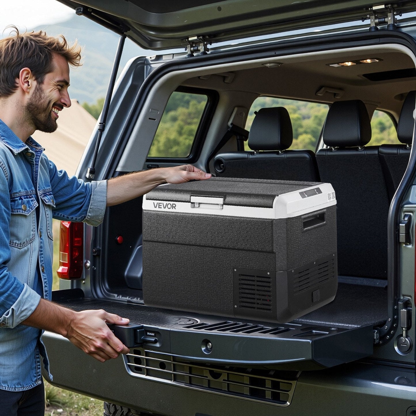 12V Portable Car Fridge Freezer 52.8QT | Fast Cooling, -4°F to 68°F