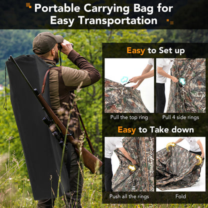 5-in-1 Detachable Pop-Up Hunting Blind with Skylight – 360° View, 2-3 Person