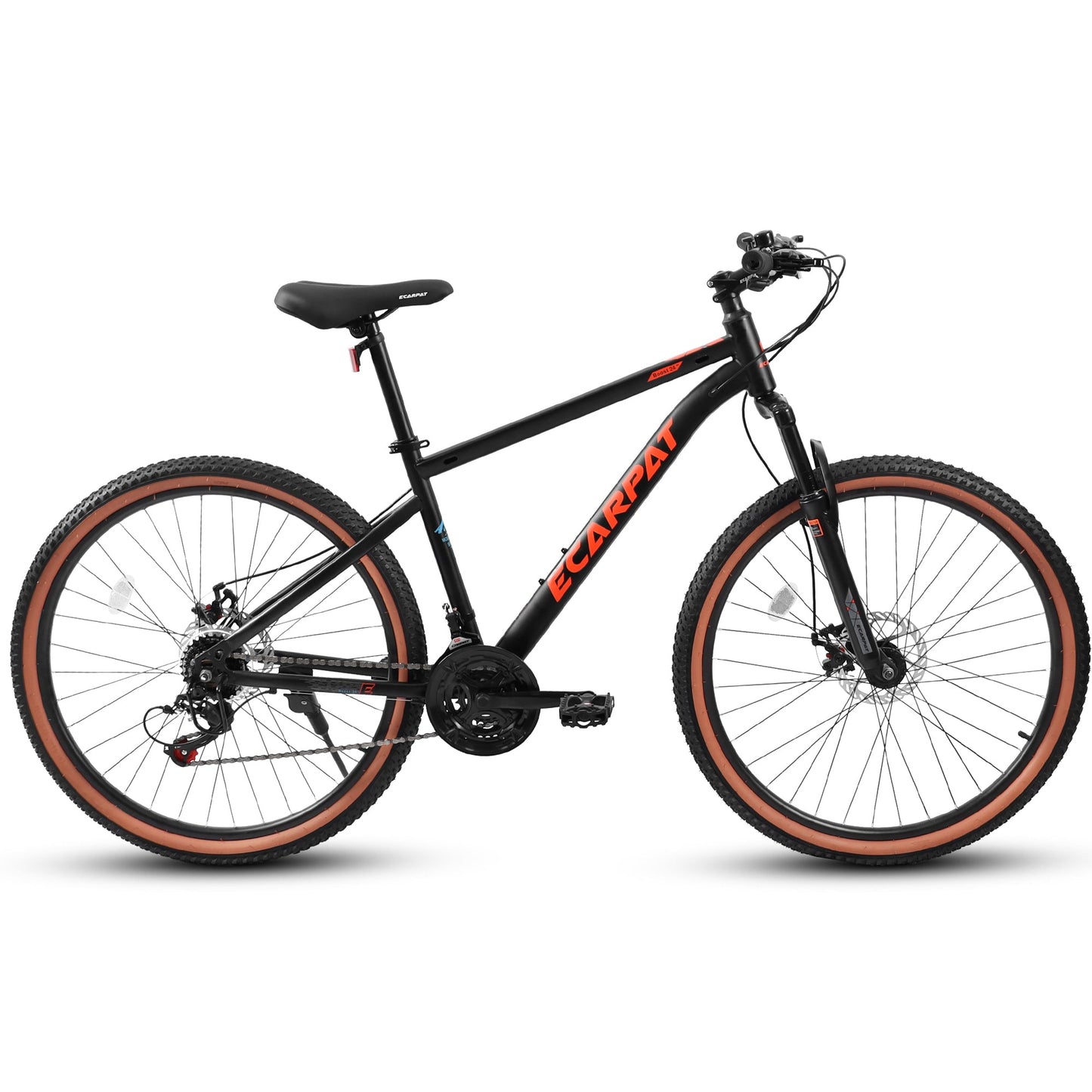24" Teen Mountain Bike | 21-Speed, Disc Brakes, Front Suspension & Brown Edge Tires