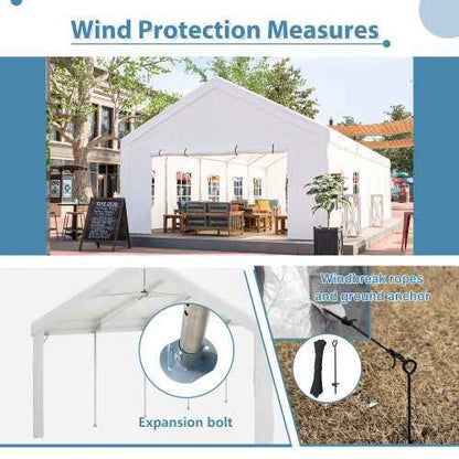 16x32 ft Heavy-Duty Party Tent | White Outdoor Canopy Gazebo with Removable Sidewalls