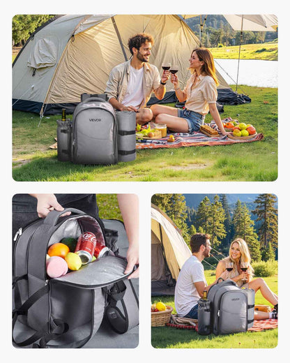 Beach & Picnic Backpack for 2 with Insulated Cooler Compartment