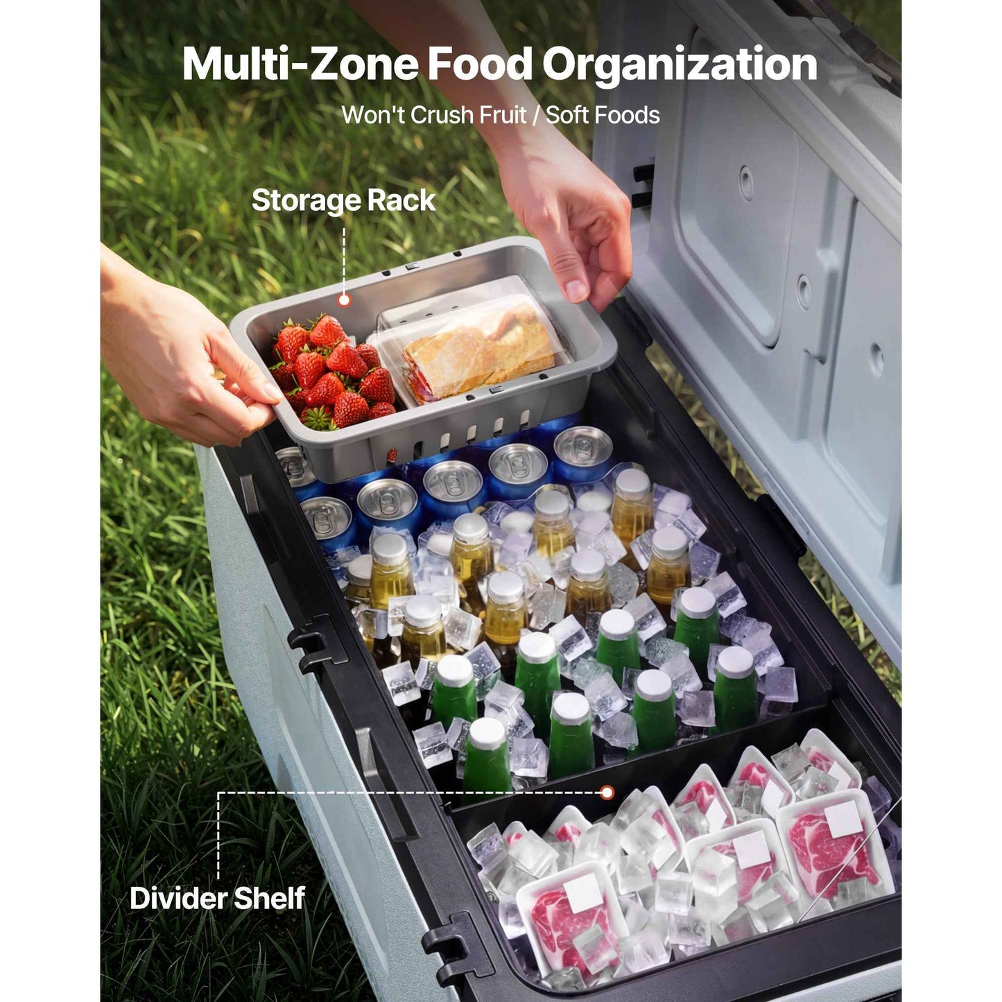 Hard Cooler 106QT Portable Rolling Cooler with Wheels