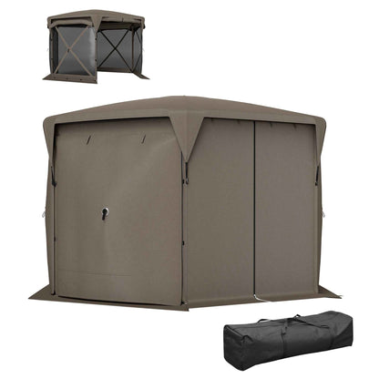 11x11ft Pop-Up Gazebo Screen Tent – UPF30+, Roll-Up Panels, 10-12 Person