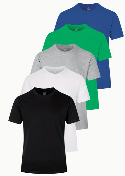 Men's Letter Print Crew Neck Short-Sleeve T-Shirt 5-Pack