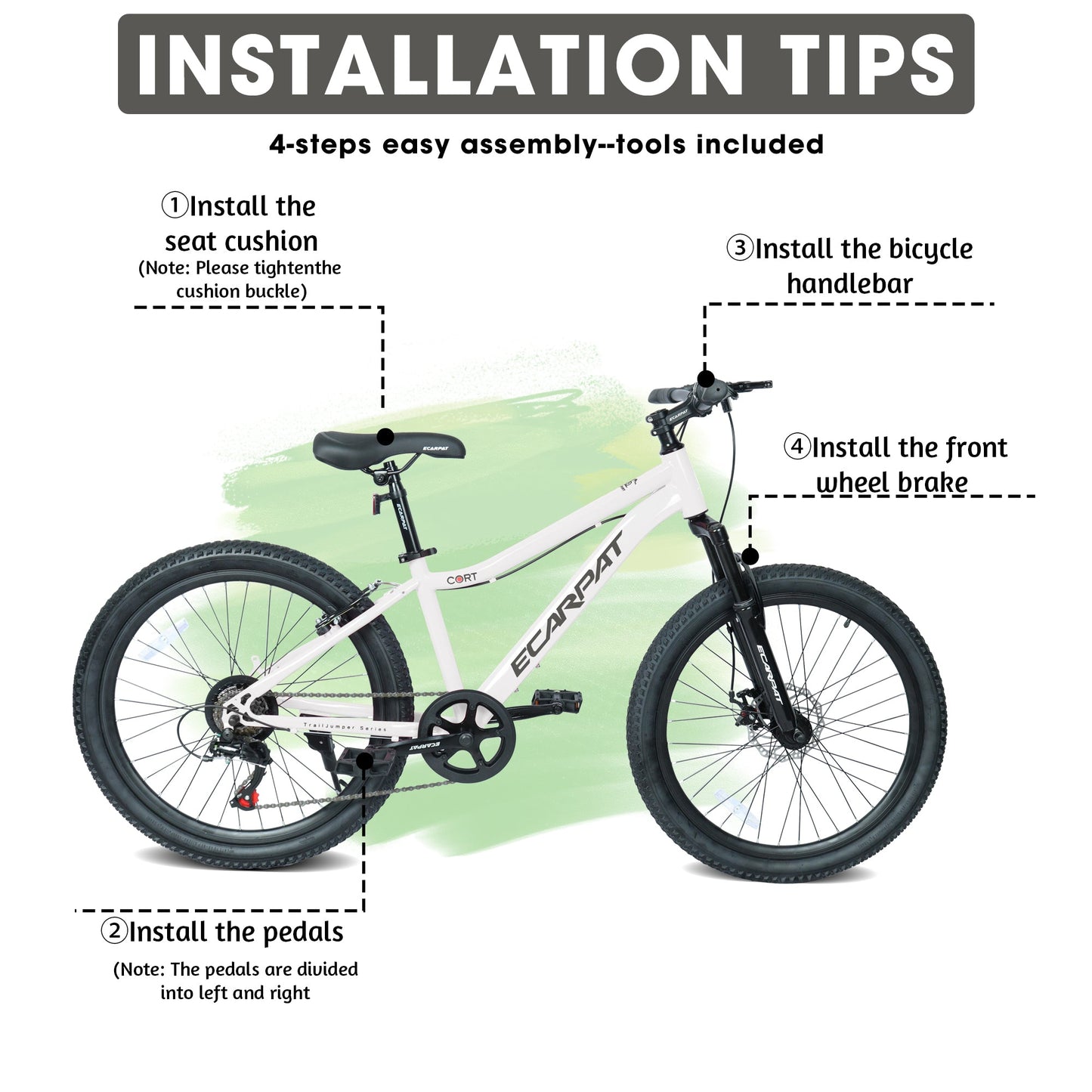 24" Youth Mountain Bike | 7-Speed, Front Disc Brake, Suspension & Alloy Rims