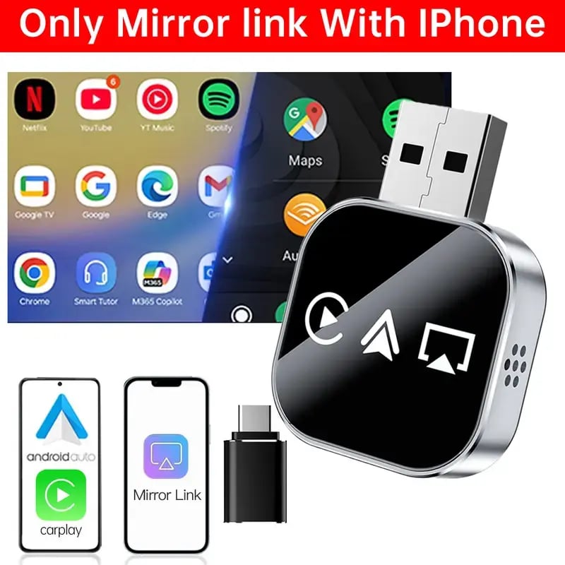 üì∂  2026 Upgrade 3 in 1 Screen Mirror iOS Phone, wired to wireless Carplay adapter