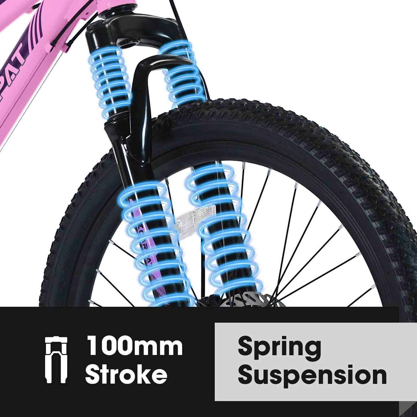 24" Girls & Women's Mountain Bike | Shimano 21-Speed, Dual Disc Brakes & 100mm Suspension