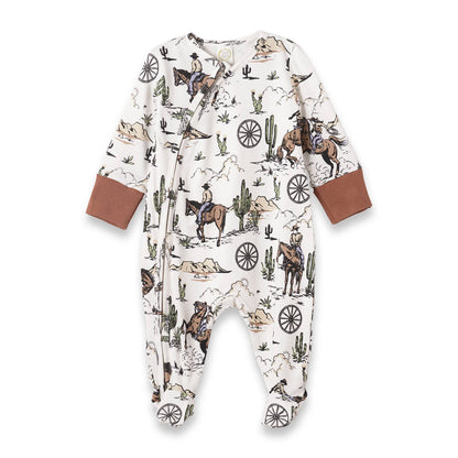 Baby Boy's On The Range Bamboo Zipper Romper