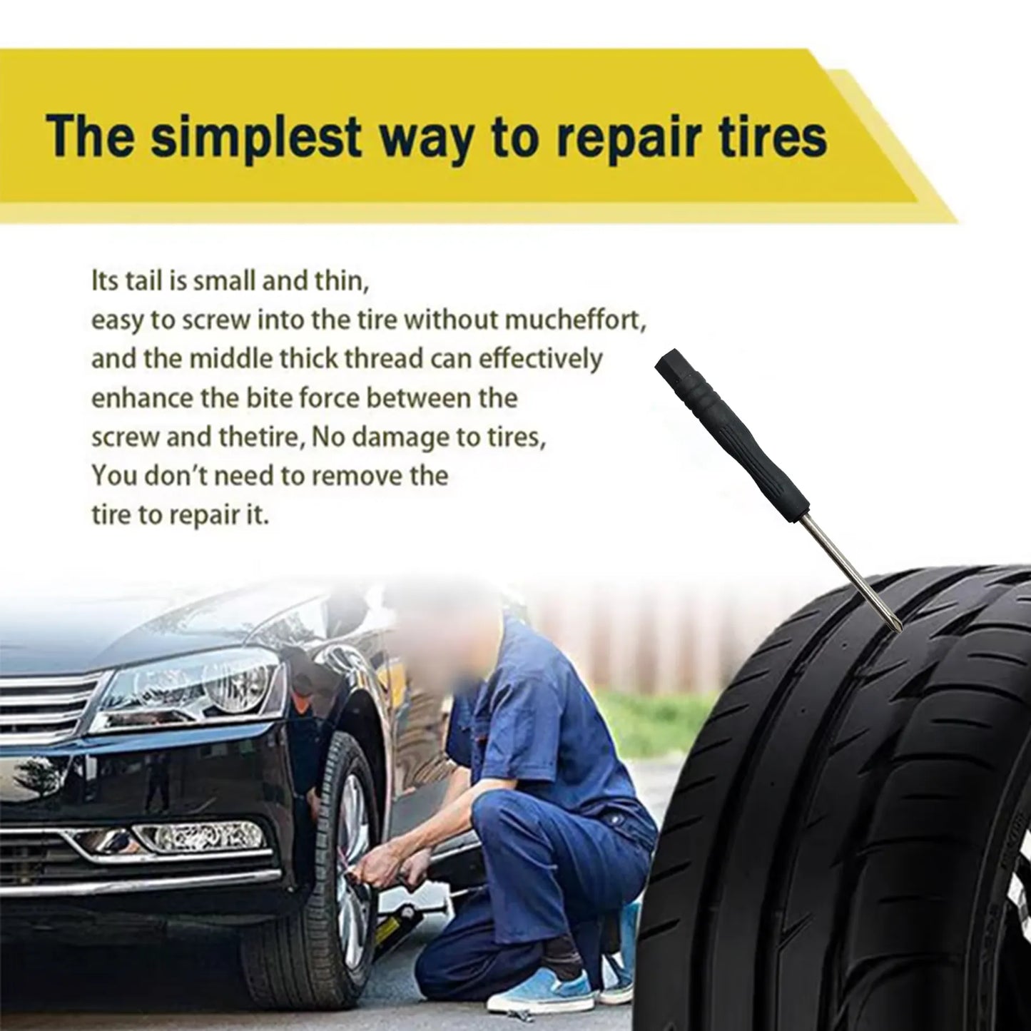 üî©60PCS Tire Repair Rubber Nails Kit with 2 Sizes