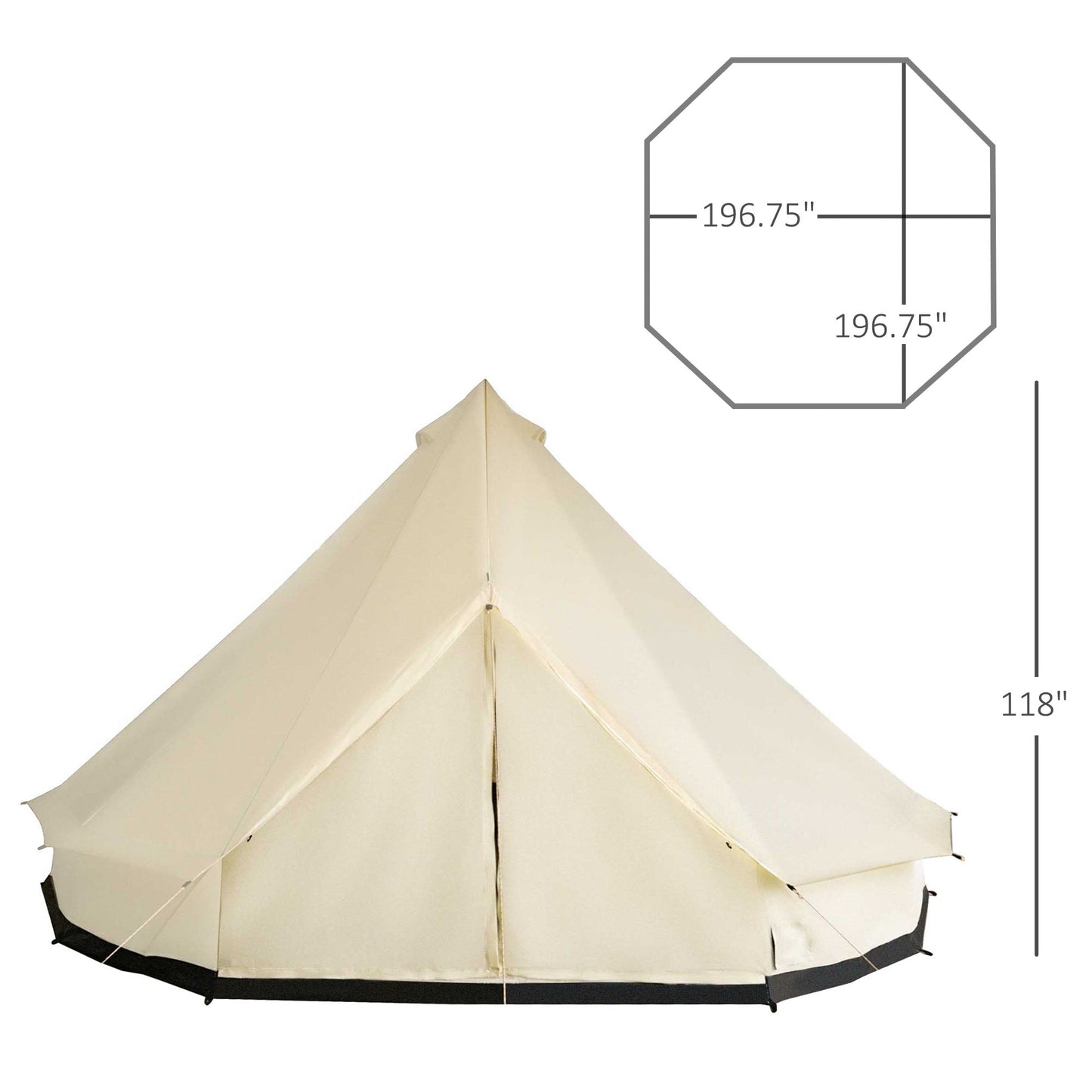 10-Person Mongolian Yurt Camping Tent – Waterproof 210D Polyester with 4 Mesh Vents | Beige
