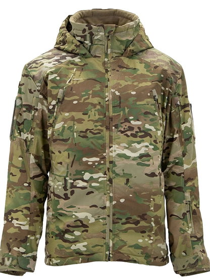 Men's Waterproof CP Camouflage Hooded Puffer Jacket – Cold-Weather Hunting Jacket