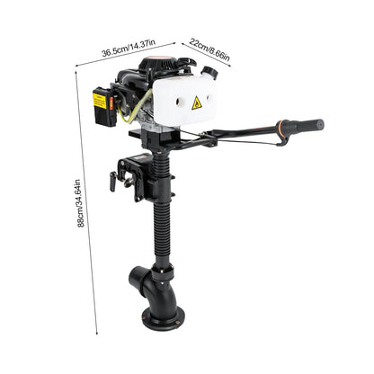 4HP 4-Stroke Gasoline Outboard Motor – Air Cooled Jet Pump Short Shaft Marine Engine for Fishing Boats