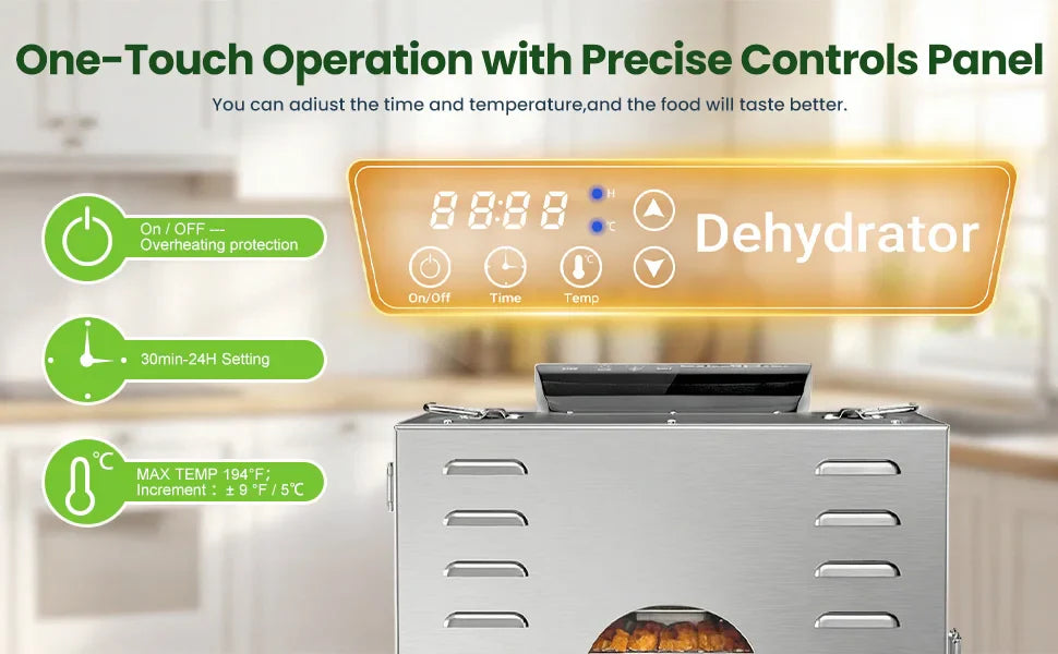 Commercial Food Dehydrator 20 Trays Large Food Dryer Machine for Jerky, Meat, Fruit, Herbs, Industrial Dehydrator Biltong Maker