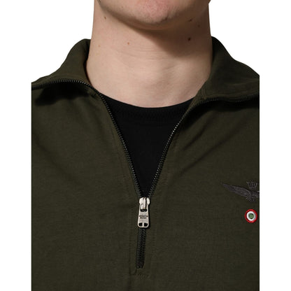 Aeronautica Militare MilitaryGreen HalfZip Sweatshirt Sweater