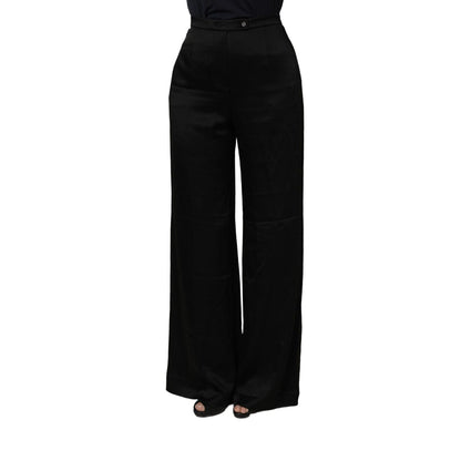 Alberta Ferretti Black HighWaist WideLeg Women Trouser Pants