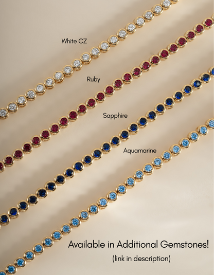 Round Bezel Tennis Necklace