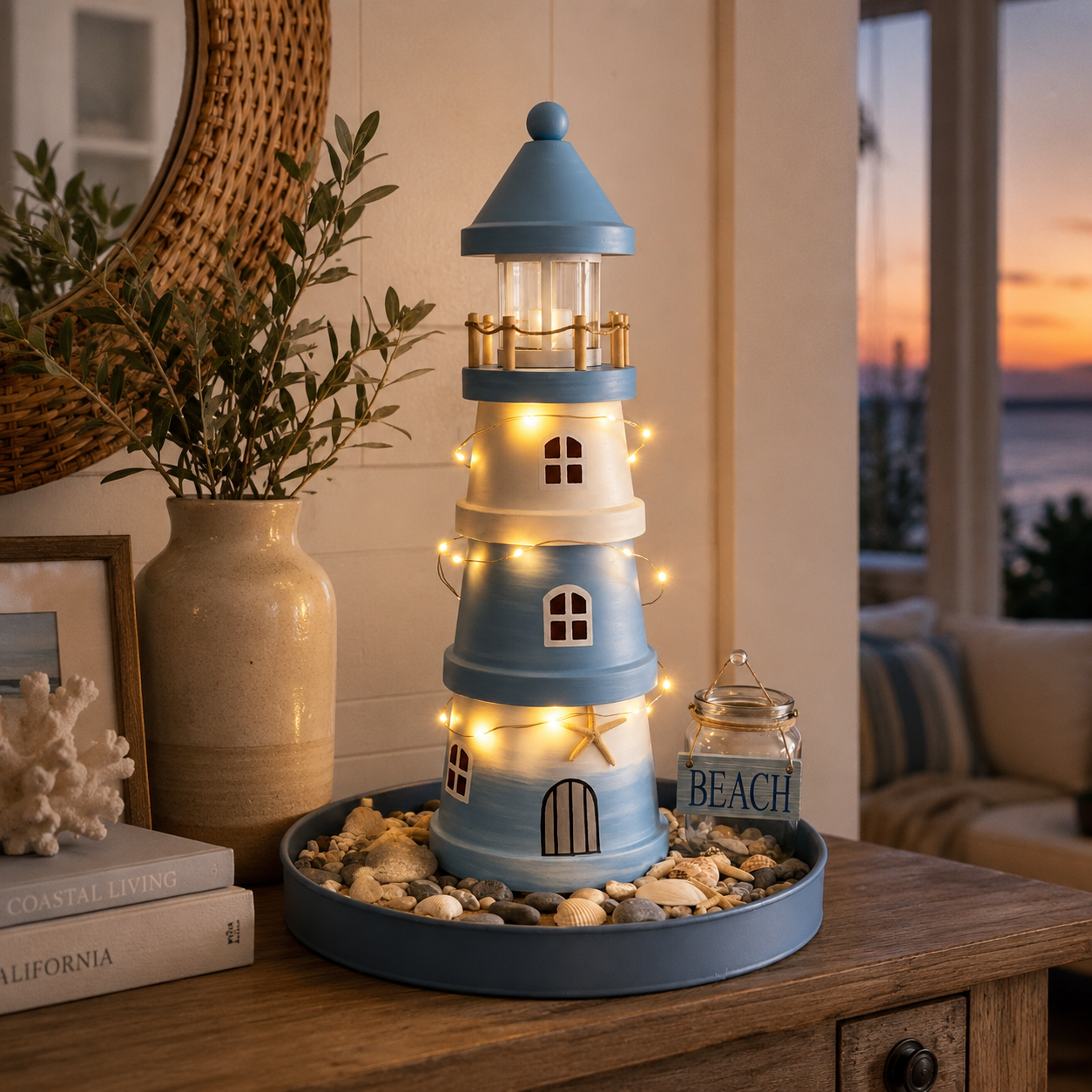 üåäLighted Coastal Lighthouse Tabletop Decor