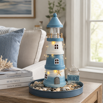 üåäLighted Coastal Lighthouse Tabletop Decor