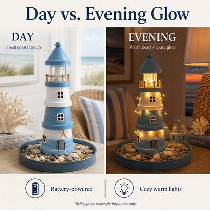 üåäLighted Coastal Lighthouse Tabletop Decor