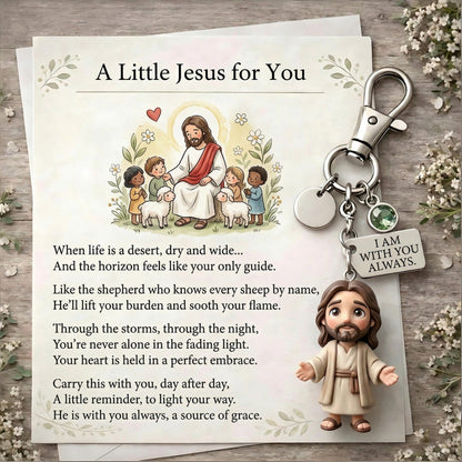 "A Little Jesus for You" - Comforting Pocket Reminder Keychain & Poem Card Gift Set üåüüôè