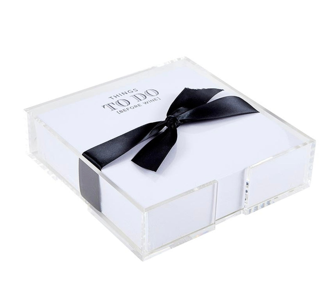 Acrylic holder with notepad