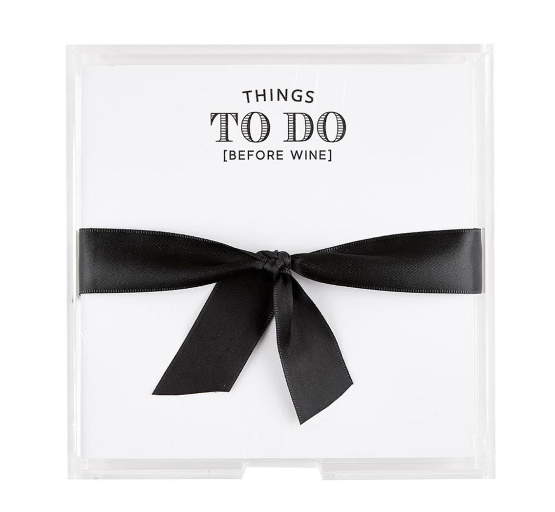 Acrylic holder with notepad