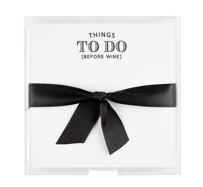 Acrylic holder with notepad