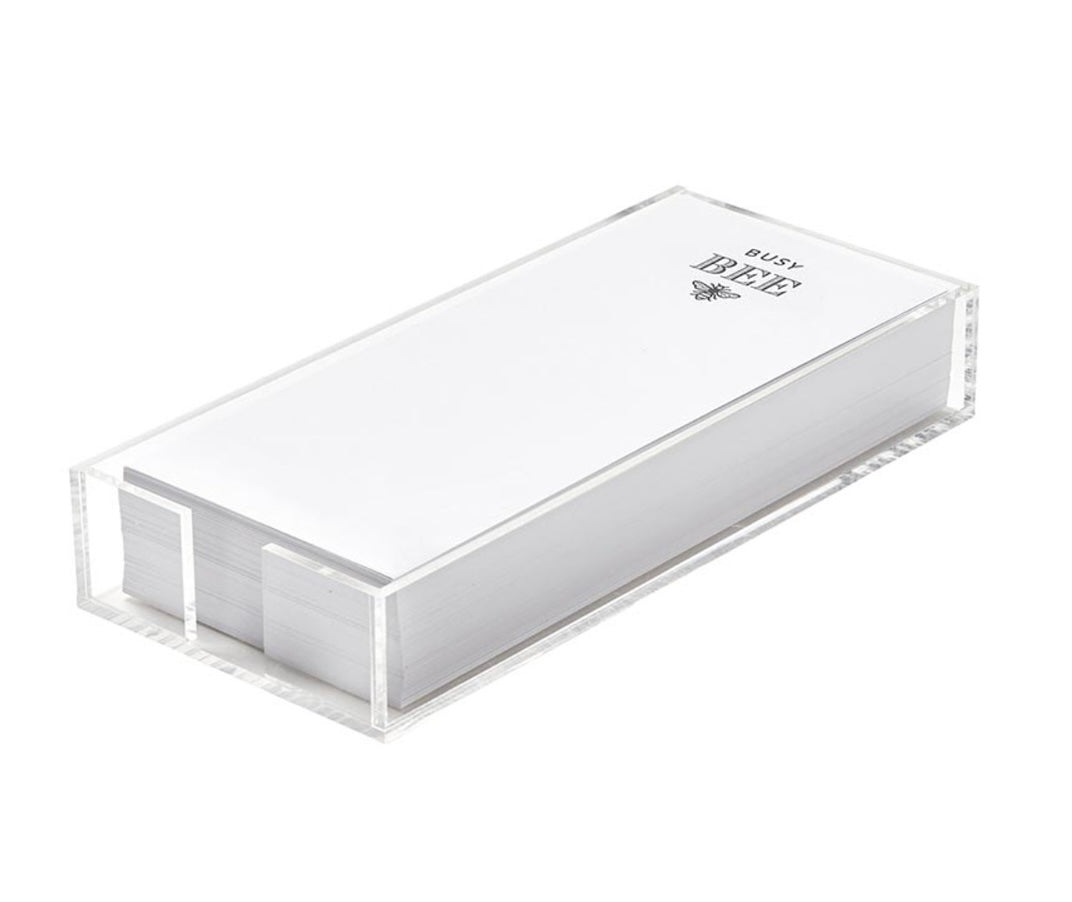 Acrylic holder with notepad