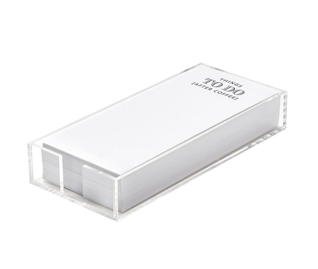 Acrylic holder with notepad