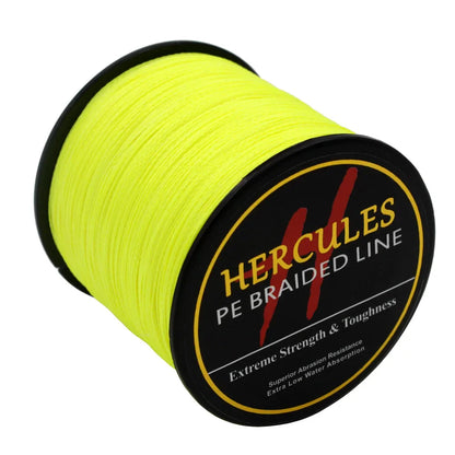4-Strand Braided Fishing Line – Fluorescent Yellow, 6-100lb, 100-2000m