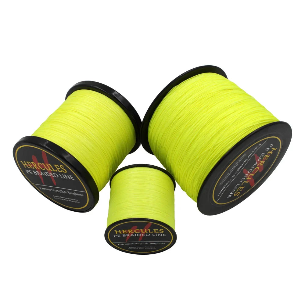 4-Strand Braided Fishing Line – Fluorescent Yellow, 6-100lb, 100-2000m