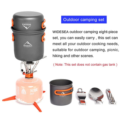 Aluminum Alloy Camping Cookware Set – 1L, Foldable, Tableware Included, Serves 3