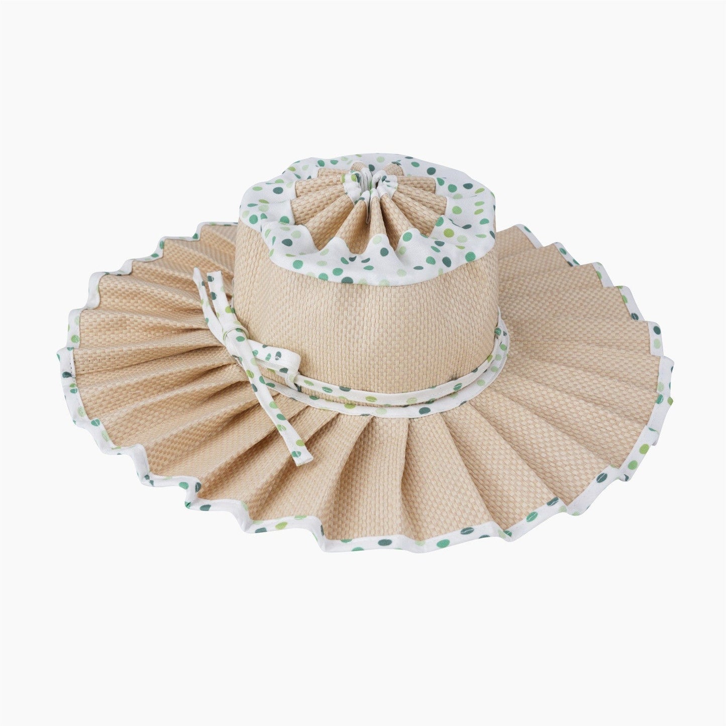 Handmade Foldable Straw Sun Hat for Women ‚Äì UPF 50+ Wide Brim Pleated Beach Hat with Ponytail Opening & Packable Roll-Up Design