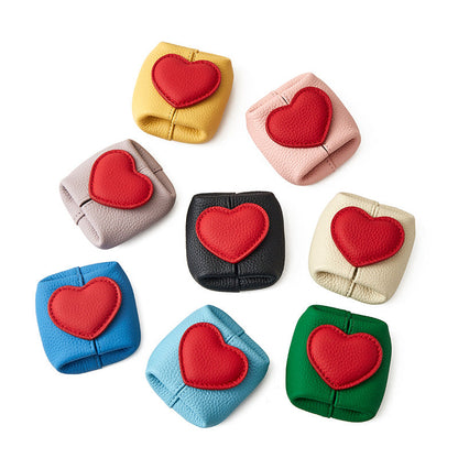 Top-Grain Leather Mini Wallet with a Hint of Heartüíù