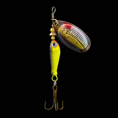 9g Rotating Spoon Fishing Lure – Metal Spinner with Triple Hook for Bass & Carp
