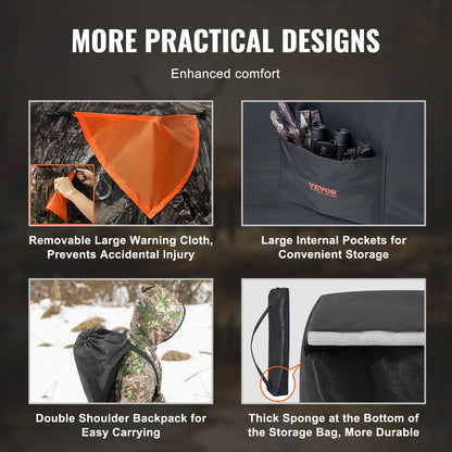 270° See-Through Ground Hunting Blind – 1-2 Person, Pop-Up, Waterproof, 55" or 58"