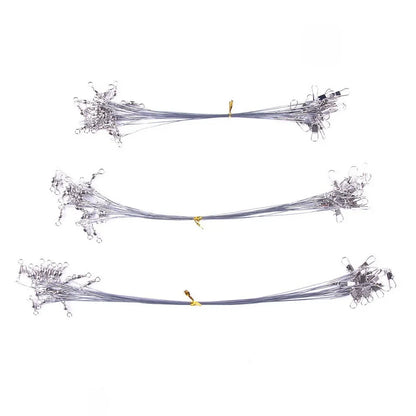 Anti Bite Steel Fishing Line Steel Wire Leader With Swivel Fishing ,  Leash Fishing Wire 15cm 20cm  30cm