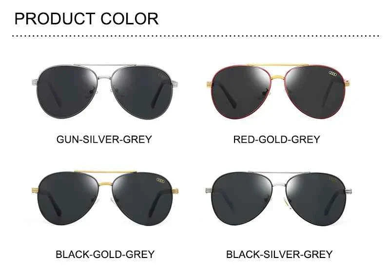 Audi UV400 Polarized AntiGlare Retro Flight Sunglasses Glasses for Motorcycle Classic FrogEye Outdoor Glasses Men Women 501