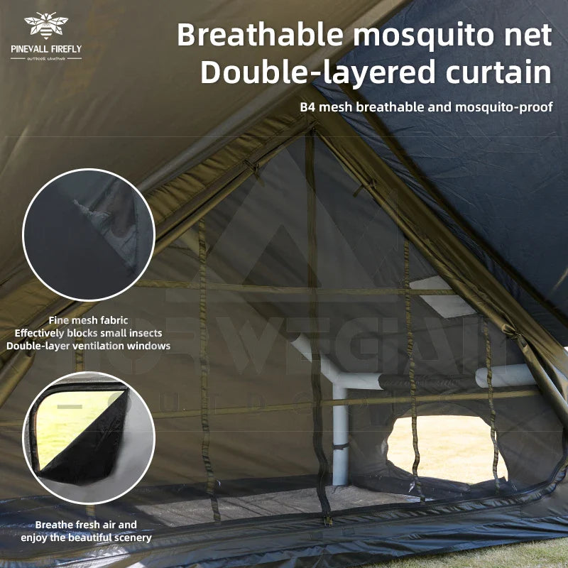King-size inflatable family camping tent for 3 to 6 people with premium weatherproofing and spacious interior with large skyligh